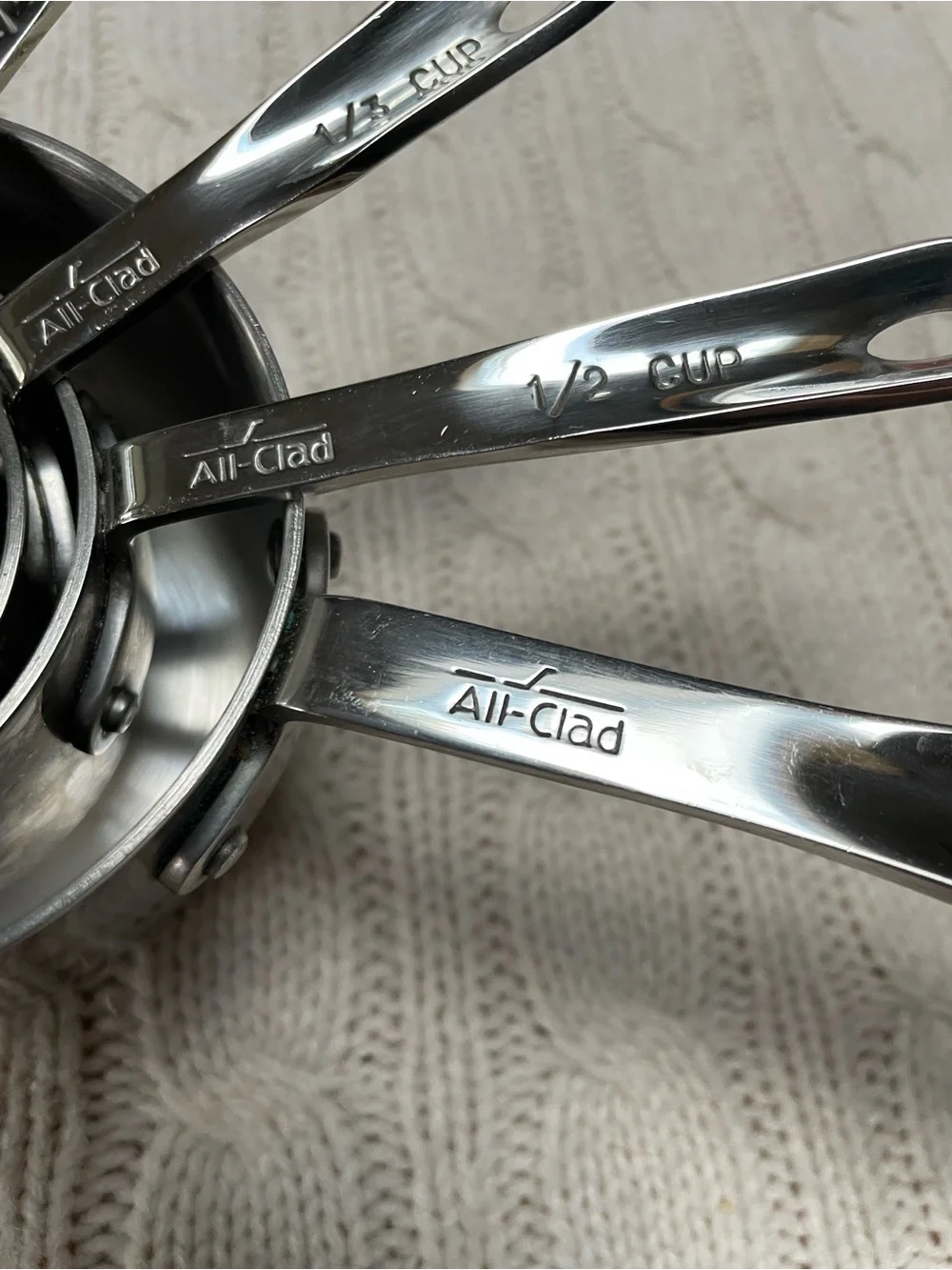 All Clad Stainless Steel Measuring Cups  Standard Set 4 Pcs Very good condition